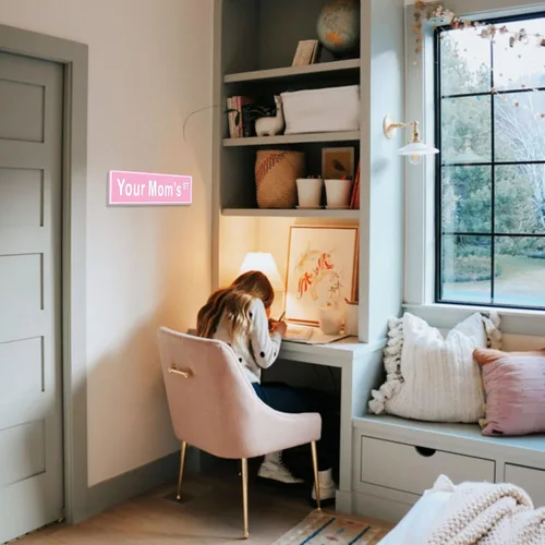 Miniatura 7 de Decoración de habitación preppy, letrero de texto en inglés "Your Mom's St Sign" - Decoración de habitación para niñas adolescentes, 6 x 15 pulgadas