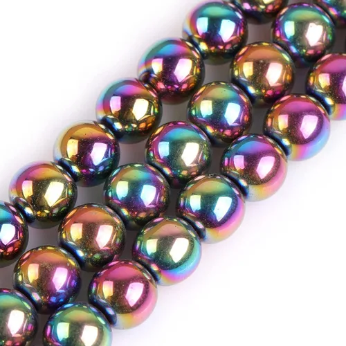 Miniatura 8 de GEM-Inside - Cuentas sueltas de hematita negra natural no magnética de 0.079 pulgadas, cuentas redondas de energía para fabricación de joyas, 15