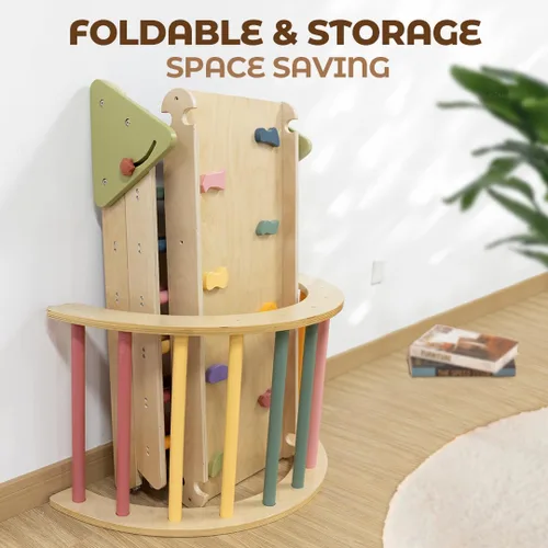 Miniatura 7 de aiwo Juego de triángulo Pikler 7 en 1 para niños pequeños, juguetes de escalada para interiores, gimnasio de escalada montessori para bebés, juego