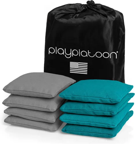 Miniatura 13 de Bolsas de cornhole de tela de pato resistentes a la intemperie premium de Play Platoon - Juego de 8 bolsas de frijoles para juego de Corn Hole