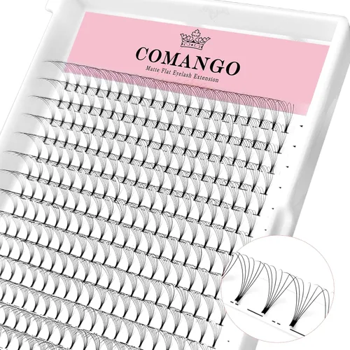 Miniatura 12 de CoMango Extensiones de pestañas de volumen 3D/4D/5D/6D/10D, grosor de 0.003 in, rizo C/D, tallo corto de 0.315-0.591 in, extensiones de pestañas