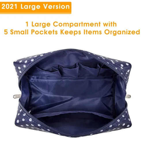 Miniatura 3 de Narwey Bolsa de Maquillaje Bonita de Viaje Organizadora de Cosméticos Bolsa de Aseo Bolsas de Maquillaje con Compartimentos para Mujeres y Niñas