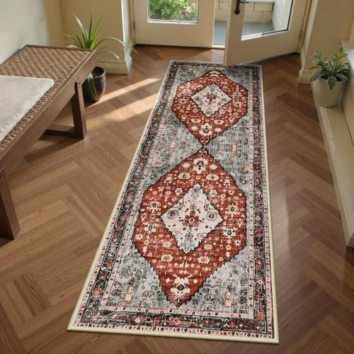 Miniatura 15 de Lahome Alfombra tribal bohemia de 2 x 3 pies, alfombra verde pequeña para entrada, suave, antideslizante, lavable, alfombra de baño bohemia de pelo