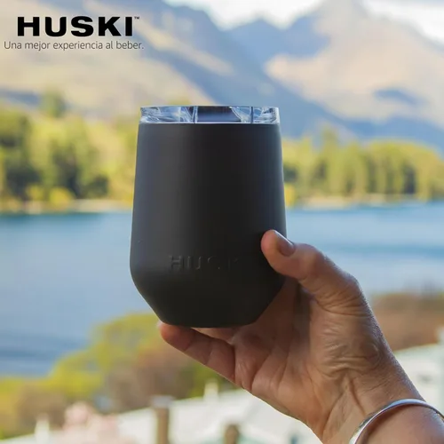 Miniatura 6 de Huski Vaso de vino 2.0 NUEVO Diseño galardonado con tallo desmontable Copa de vino de acero inoxidable premium con tapa Vaso con triple