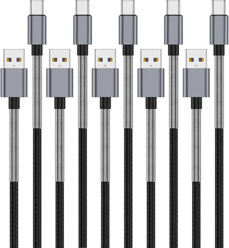 Miniatura 9 de CyvenSmart - Cargador compatible con Samsung Galaxy S10, S9, S8 Plus (3 A, carga rápida), 3 unidades de cable TPE USB C de 6 pies / 1.82 m., USB A