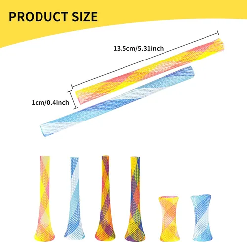 Miniatura 2 de Andiker 10 juguetes de tubo para gatos, malla de nailon de 5.1 pulgadas, telescópico plegable de plástico para gatos, elegante juguete multicolor