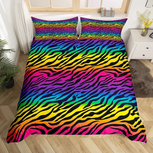 Miniatura 16 de Castle Fairy Juego de ropa de cama tamaño individual, juego de funda de edredón con diseño de ciervos y pinos para niños y niñas, juego de funda