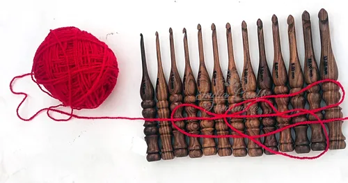 Miniatura 5 de Ganchos de ganchillo de madera tallados a mano, mango de palisandro, gancho de ganchillo de punto, aguja de tejer, hilo de tejer, el mejor regalo