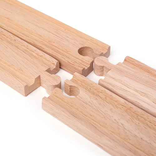 Miniatura 4 de Bigjigs Rail Largas rectas (paquete de 4) - Otras marcas principales de rieles de madera son compatibles