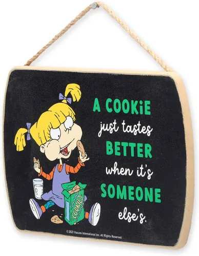 Miniatura 2 de Cita de Angelica de Rugrats de Nickelodeon, Alfombra de Galleta Colgante de Madera para Pared - Gracioso Cartel de Angelica para Decoración del Hogar