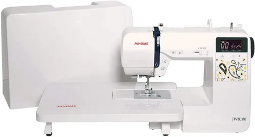Miniatura 4 de Janome JW8100 Máquina de coser computarizada completamente equipada con 100 puntadas, 7 ojales, tapa dura, mesa de extensión y 22 accesorios