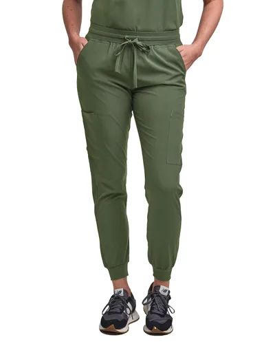 Miniatura 34 de Green Town Conjunto de ropa quirúrgica para mujer, pantalón deportivo y parte superior con cuello en V, 5 bolsillos, cintura de yoga, uniforme