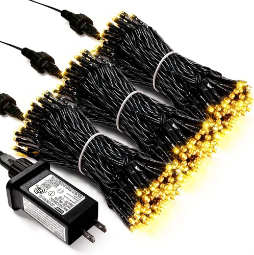 Miniatura 35 de JMEXSUSS Guirnalda de luces de Navidad de 200 LED azules y blancas, 66 pies, de exterior, expansible, para árbol, fiesta o decoración de hogar