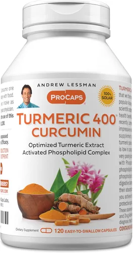 Miniatura 11 de ANDREW LESSMAN Cúrcuma 400 mg - 60 cápsulas - 95% curcuminoides como complejo fosfolípido para beneficios óptimos y absorción, extracto
