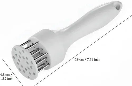 Miniatura 2 de Herramienta ablandadora de carne, 1 par en blanco y negro, con 21 cuchillas de aguja de acero inoxidable ultra afiladas, accesorios de cocina
