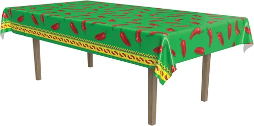 Miniatura 21 de Beistle Mantel de casa embrujada, 54 x 108 pulgadas, 2 piezas, mantel de plástico, mantel rectangular, mantel de Halloween, mantel de vacaciones