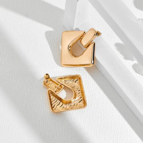 Miniatura 6 de HESSAWELL Aretes de aro gruesos para mujer, aretes colgantes de aro de oro para mujer, regalo
