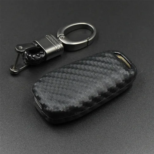 Miniatura 7 de Funda de llave de mando de coche de silicona suave con textura de fibra de carbono para Ford EcoSport Escort Explorer F-150 F-250 F-350 F-450 F-550