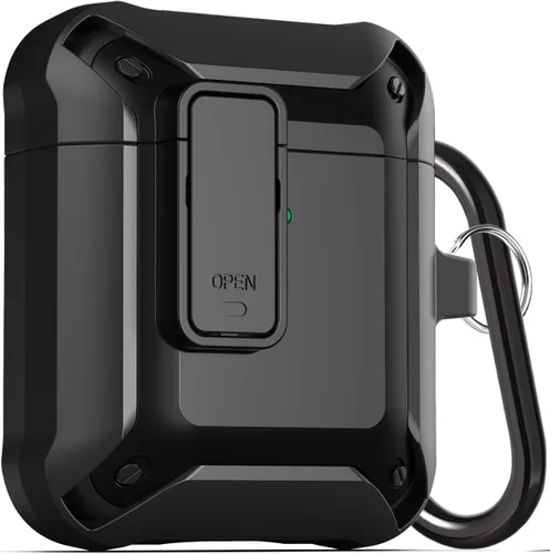 Miniatura 9 de Funda mejorada para Airpod con bloqueo seguro para hombres con kit de limpieza, funda protectora a prueba de golpes para Apple AirPod 2 y 1, fundas