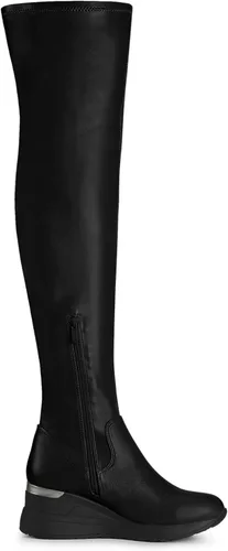 Miniatura 7 de Allegra K Botas de tacón grueso con plataforma para mujer sobre la rodilla