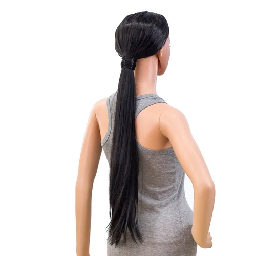 Miniatura 3 de SWACC - Extensiones de pelo largo, lacio y ondulado, en forma de cola de caballo, extensiones de pelo sintético con clip para mujer
