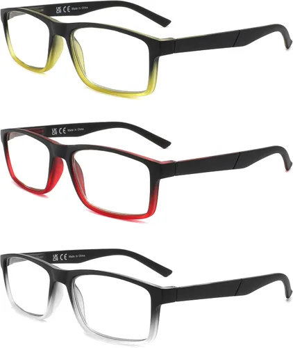 Miniatura 9 de Gafas de lectura con bloqueo de luz azul, paquete de 4 lectores de computadora para mujeres y hombres, anteojos con filtro de rayos UV antirreflejos
