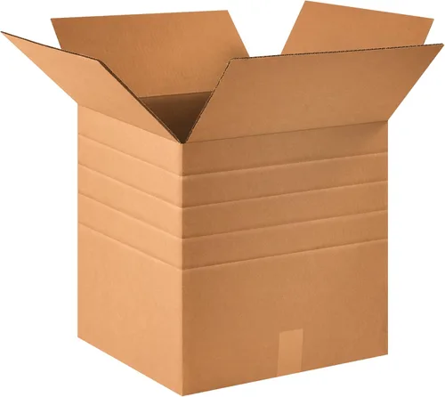 Partners Brand PMD161616 Cajas de cartón corrugado de profundidad múltiple, 16 pulgadas de largo x 16 pulgadas de ancho x 16 pulgadas de alto, Kraft