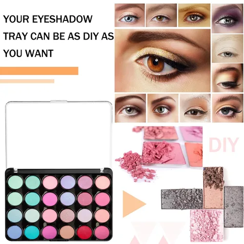 Miniatura 4 de Ziliny Paleta de maquillaje magnética vacía con parte superior transparente, bandeja de maquillaje de viaje, caja de almacenamiento dispensadora