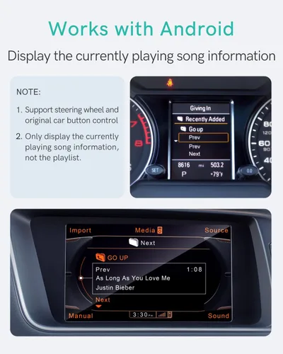 Miniatura 5 de Adaptador Bluetooth 5.0 aptX-HD para automóvil compatible con Audi AMI MMI, Mercedes Media Interface y Volkswagen MDI Connector (A2-Audi2G)