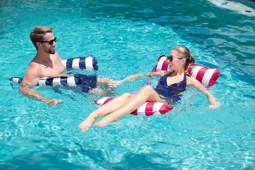 Miniatura 6 de Aqua Original Monterey - Flotador de piscina y hamaca de agua 4 en 1, multiusos, inflable para adultos, material patentado de PVC grueso y Azul