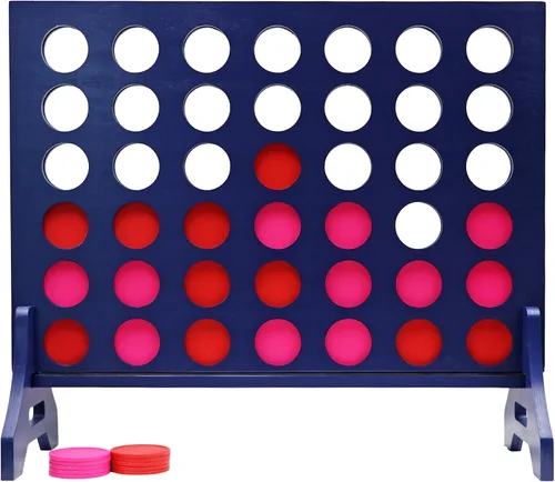 Miniatura 61 de Tailgating Pros Cuatro en una fila gigante azul marino premium con funda de transporte – Juego de patio al aire libre de gran tamaño – ¡Muchos