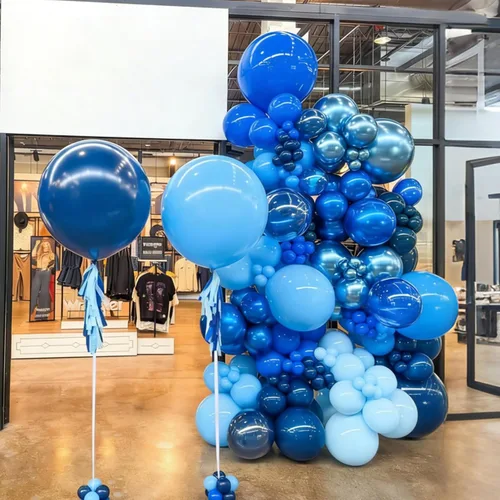 Miniatura 7 de Kit de arco de guirnalda de globos azules, globos azules surtidos, globos de látex azul real y azul claro para cumpleaños, baby shower, decoraciones
