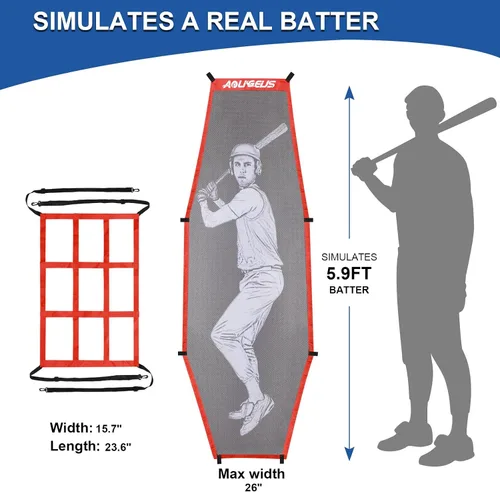 Miniatura 3 de Maniquí de bateo de sóftbol de béisbol, objetivo de lanzamiento, con accesorio de zona de golpe ajustable, ayuda de lanzamiento para una mayor