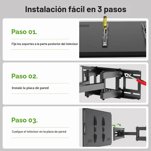 Miniatura 7 de USX MOUNT Soporte de pared para TV de movimiento completo para la mayoría de televisores de 32 a 70 pulgadas de hasta 99 libras, soporte de pared