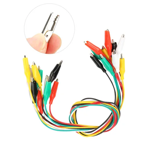 Miniatura 5 de Clips, 10 cables de alambre de doble extremo, cables de prueba de clip de 19.7 in/20 pulgadas con clips aislantes para pruebas eléctricas, 5