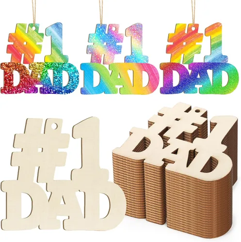 Miniatura 17 de Adornos de madera para árbol de Navidad para pintar, decoración de Navidad y Acción de Gracias, recortes sin terminar, 24 piezas de 3.5 x 3