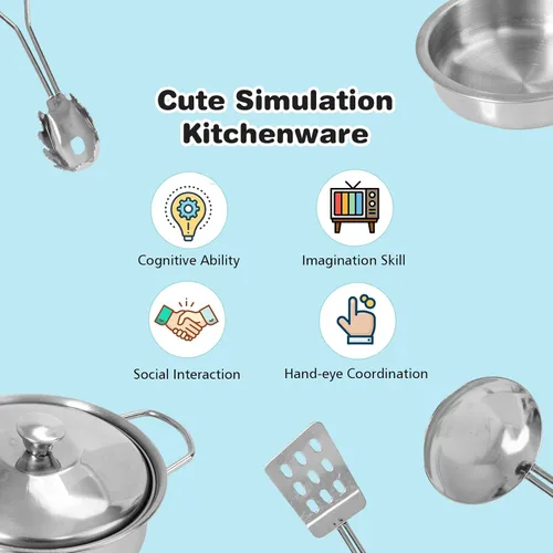 Miniatura 5 de KOTEK Juego de cocina para niños, juego de cocina de madera para niños pequeños con dispensador de agua con luces sonidos, estufa, horno, nevera