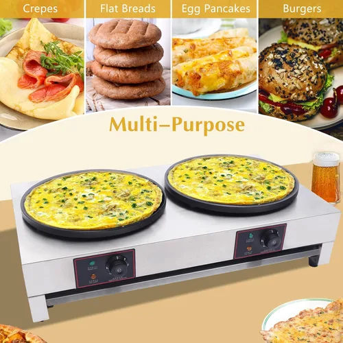 Miniatura 6 de Crepe Maker, Máquina eléctrica comercial del fabricante de crepé, Plancha de quemador eléctrico antiadherente, Estufa de mesa para hacer crepé de 2
