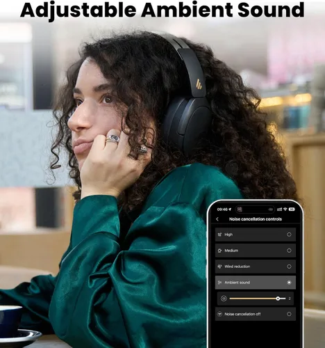 Miniatura 3 de Edifier W80 - Auriculares de diadema con cancelación activa de ruido de -49dB, LDAC de alta resolución con cable e inalámbricos, llamada clara AI