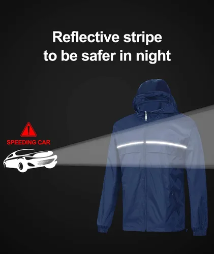 Miniatura 2 de SWISSWELL - Chaqueta impermeable rompe vientos para hombre, ligera, con capucha