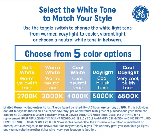 Miniatura 2 de GE Color Select - Bombillas LED de repuesto de 100 W, A19 de uso general (paquete de 2)