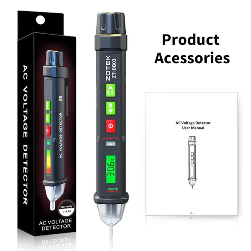 Miniatura 9 de ZOYI ZT-DB03 - Detector de voltaje sin contacto de 12-1000 V, sensor de circuito eléctrico de sensibilidad ajustable para electricista, ZOYI ZT-DB03