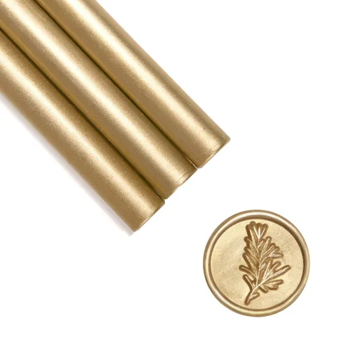 Miniatura 12 de UNIQOOO Mavailable - Varillas de cera para sellar con pistola de pegamento para sello de cera, dorado antiguo metálico, ideal para invitaciones