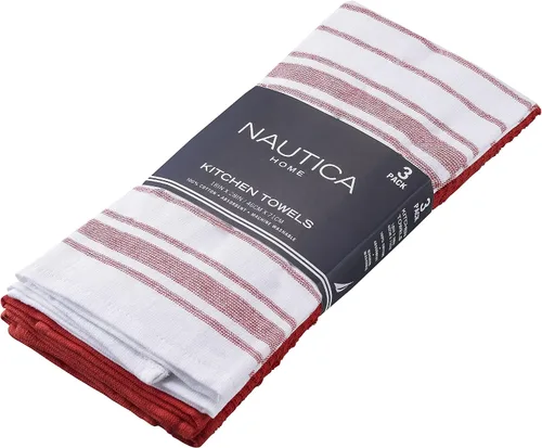 Miniatura 13 de Nautica Toallas de cocina 100% algodón, paños de limpieza reutilizables superabsorbentes, paños de cocina, toallas de mano para secar platos, juego
