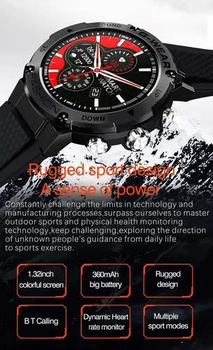Miniatura 9 de Reloj inteligente militar para hombre (respuesta/llamadas de marcación), más de 100 modos deportivos, reloj de fitness impermeable 5ATM