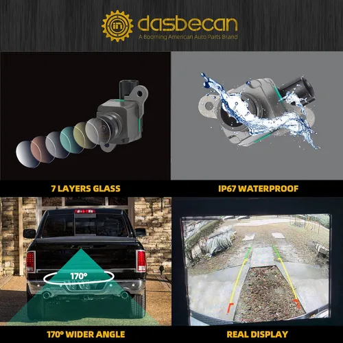 Miniatura 4 de Dasbecan Cámara de respaldo 56038978AL Cámara de visión trasera compatible con Dodge Ram 1500 2500 3500 4500 5500 Park Assist 2013-2017