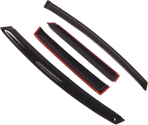 Miniatura 2 de Visor de ventana compatible con Honda Fit 2009-2014, DGWV2-234 Deflector de montaje exterior, protector de lluvia, humo oscuro, juego de 4 piezas