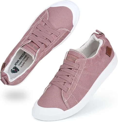 Miniatura 36 de JENN ARDOR - Tenis de lona para mujer, mocasines de meter, moda estilo casual 2022, punta redonda, suaves, cómodos, zapatos planos para caminar