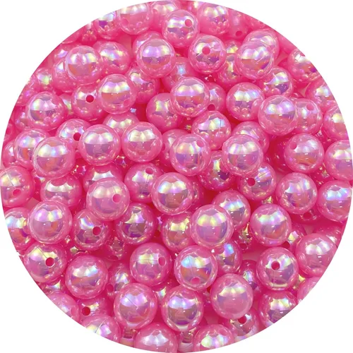 Miniatura 25 de 400 piezas cuentas de perla de 8mm AB cuentas de plástico brillantes y coloridas cuentas espaciadoras sueltas para hacer joyas, aretes, pulseras