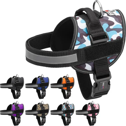 Miniatura 18 de Dogline Arnés para perro, chaleco reflectante ajustable sin tirones con asa para caminar, entrenar, transpirable, arnés sin estrangulamiento